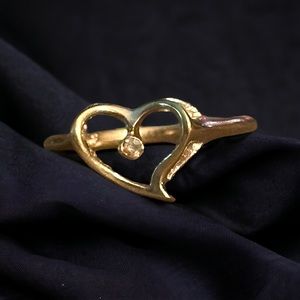 Vintage 18K HGE open heart ring